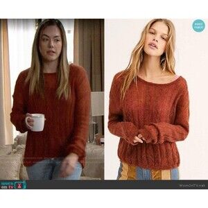 Free People Angel Soft Pullover Sweater Women’s M Brown Loose Knit Oversized